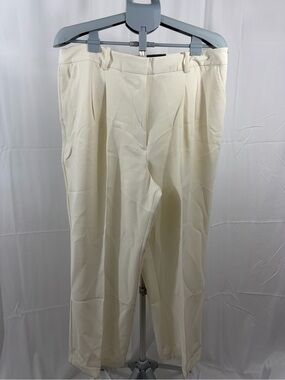 NWT Worthington Women’s Size 18P Cream Relaxed High-Rise Dress Pants
